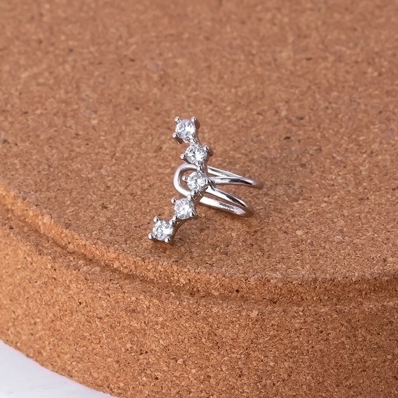 1 Piece Ear Cartilage Rings & Studs Sweet Shiny Heart Shape Copper Plating Inlay Zircon