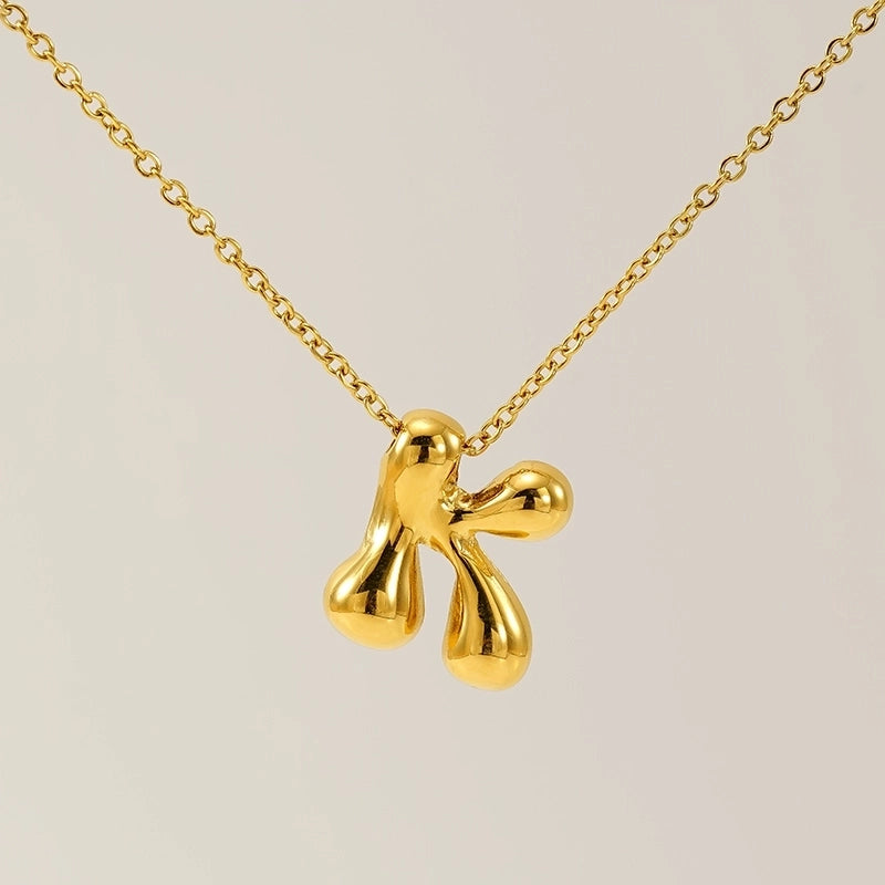 Basic Classic Style Letter 304 Stainless Steel 18K Gold Plated Plating Pendant Necklace