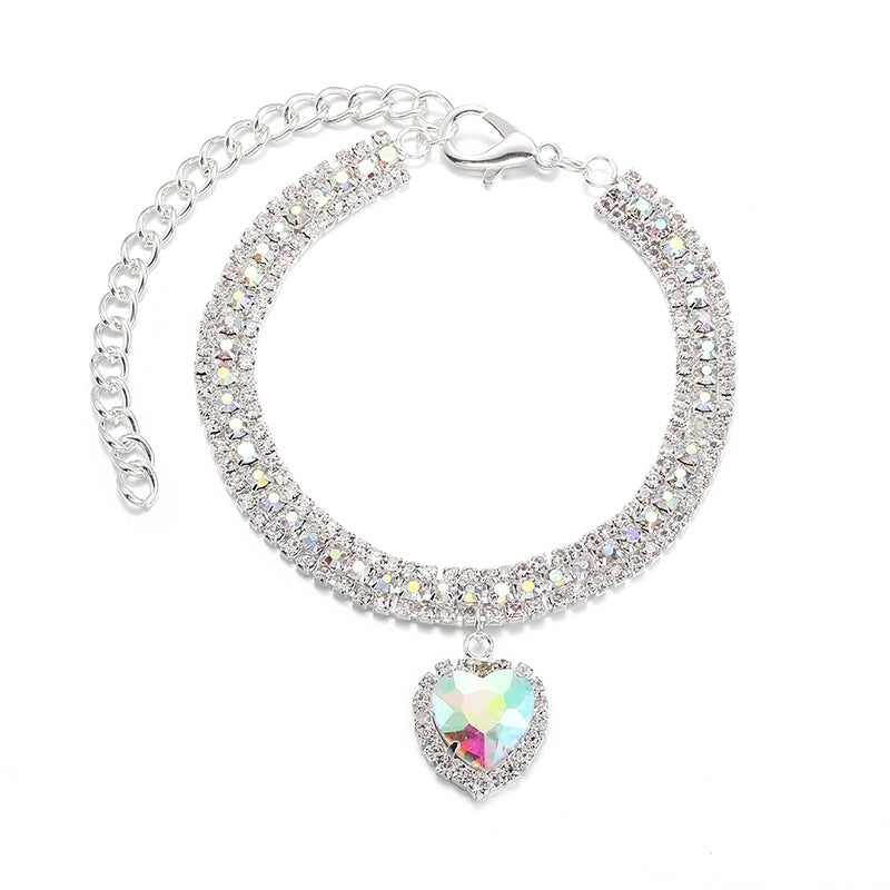 Luxurious Rhinestone Heart Shape Pet Collar