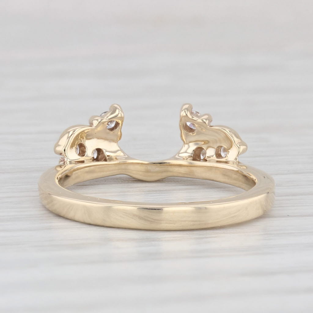 0.10ctw Diamond Wedding Band Guard Enhancer Band 10k Yellow Gold Size 5