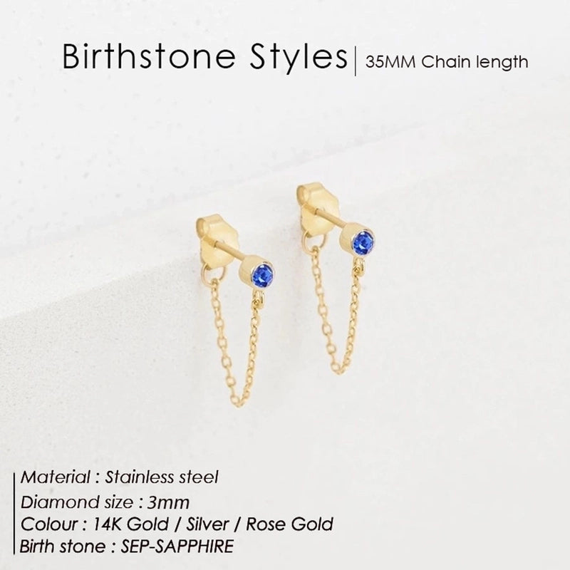 1 Pair Minimalist Geometric Inlay Stainless Steel Rhinestones 14K Gold Plated Rose Gold Plated Drop Earrings