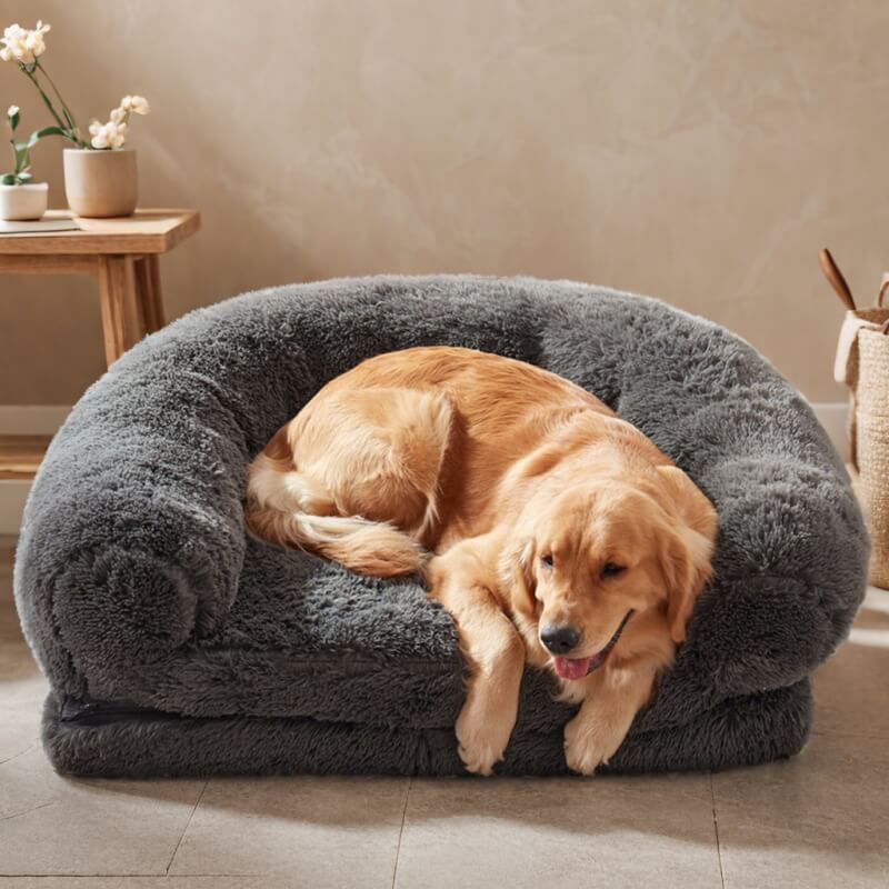 Chic Plush Large Dog Bed Foldable Human Dog Bed