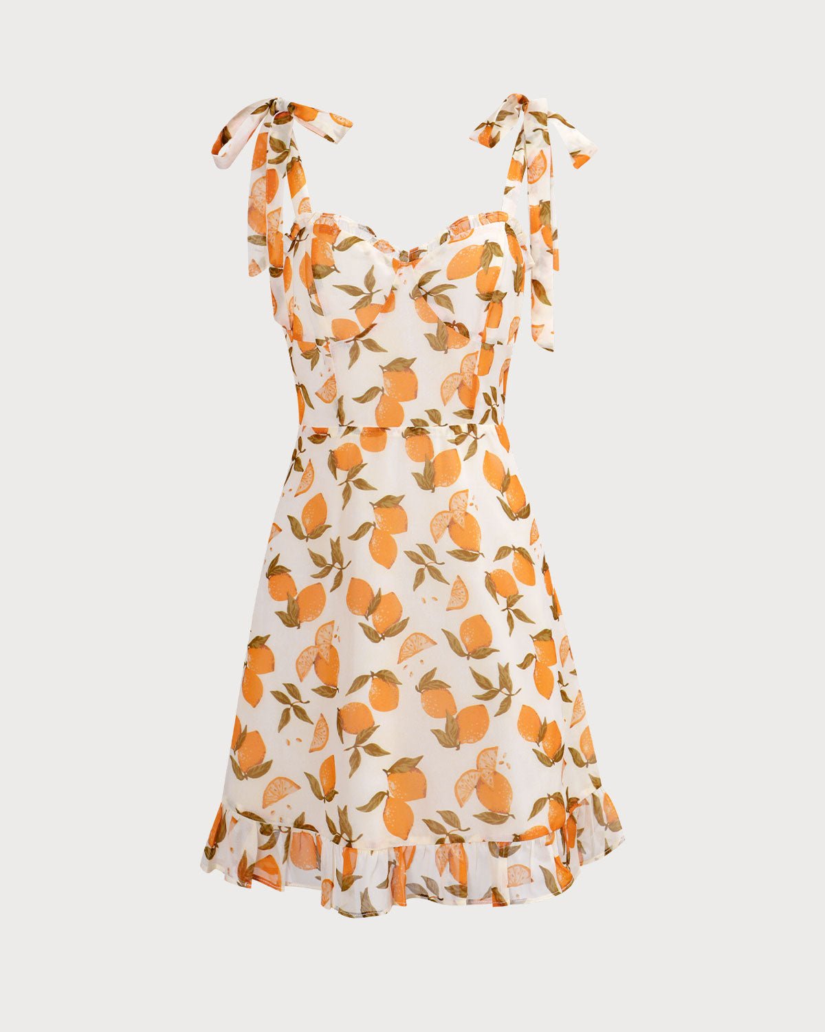 The Yellow Sweetheart Neck Lemon Mini Dress