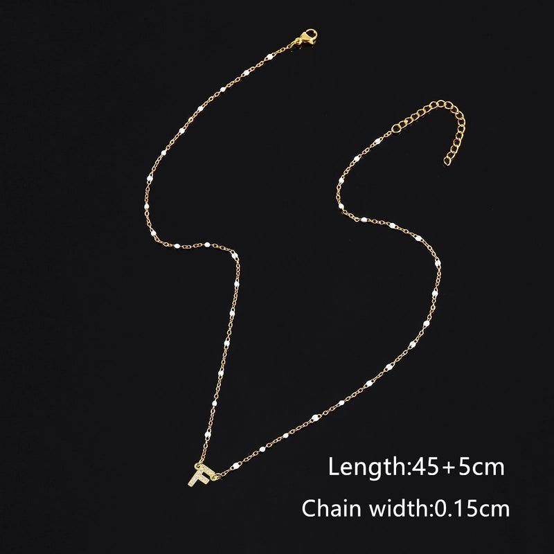 50 Pieces 201 Stainless Steel Copper Letter Pendant Necklace