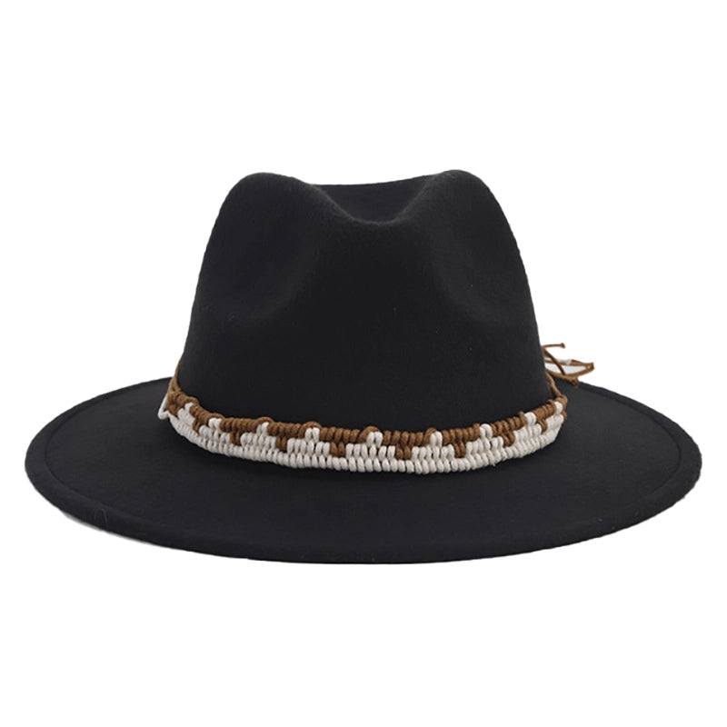 New Black Hat Panama Hat Western Denim Jazz Hat Vintage Felt Hat