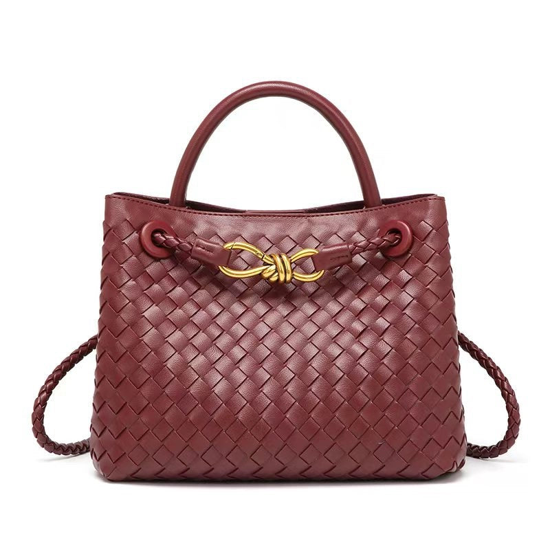 Women's Medium Pu Leather Solid Color Streetwear Square Magnetic Buckle Handbag