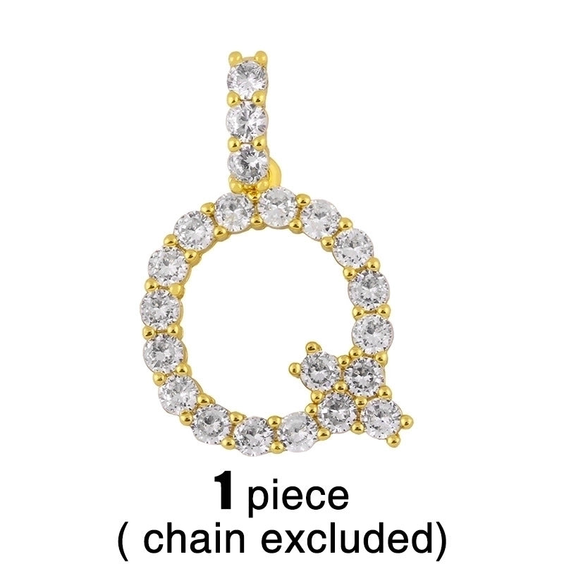 Copper Tennis Chain Inlaid Zircon Letter Necklace