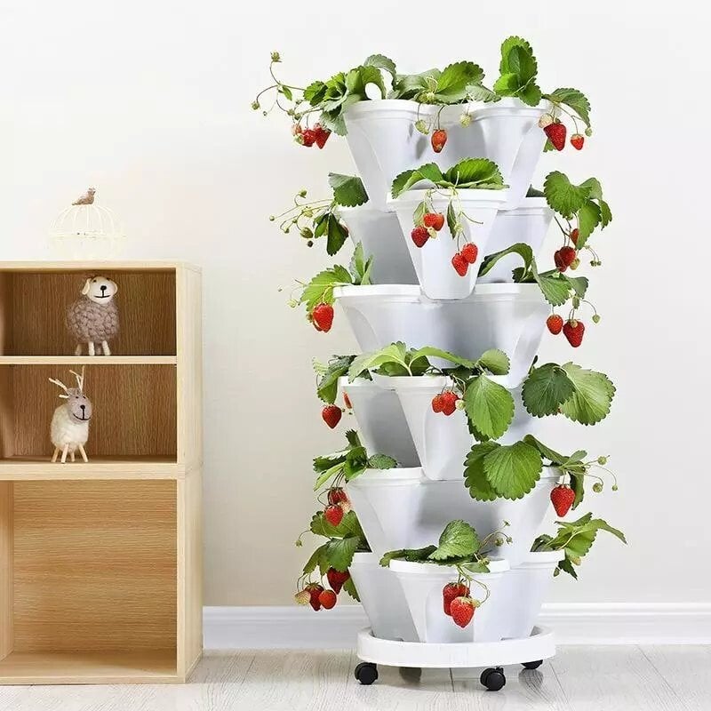 🌼Spring Sale -Stand Stacking Planters Strawberry Planting Pots