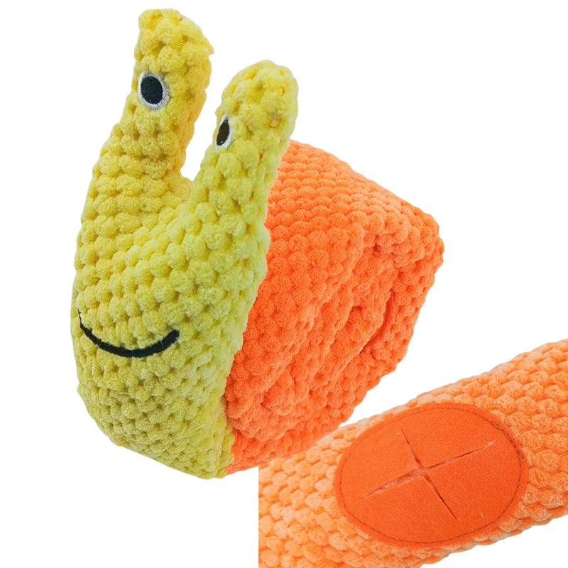Indestructible Snail Dog Puzzle Feeder - Interactive & Squeaky Pet Toy