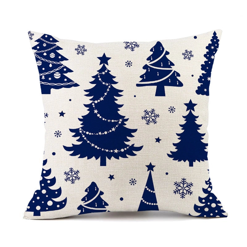 Christmas Casual Classical Vacation Snowflake Linen Pillow Cases Couch & Sofa Decor