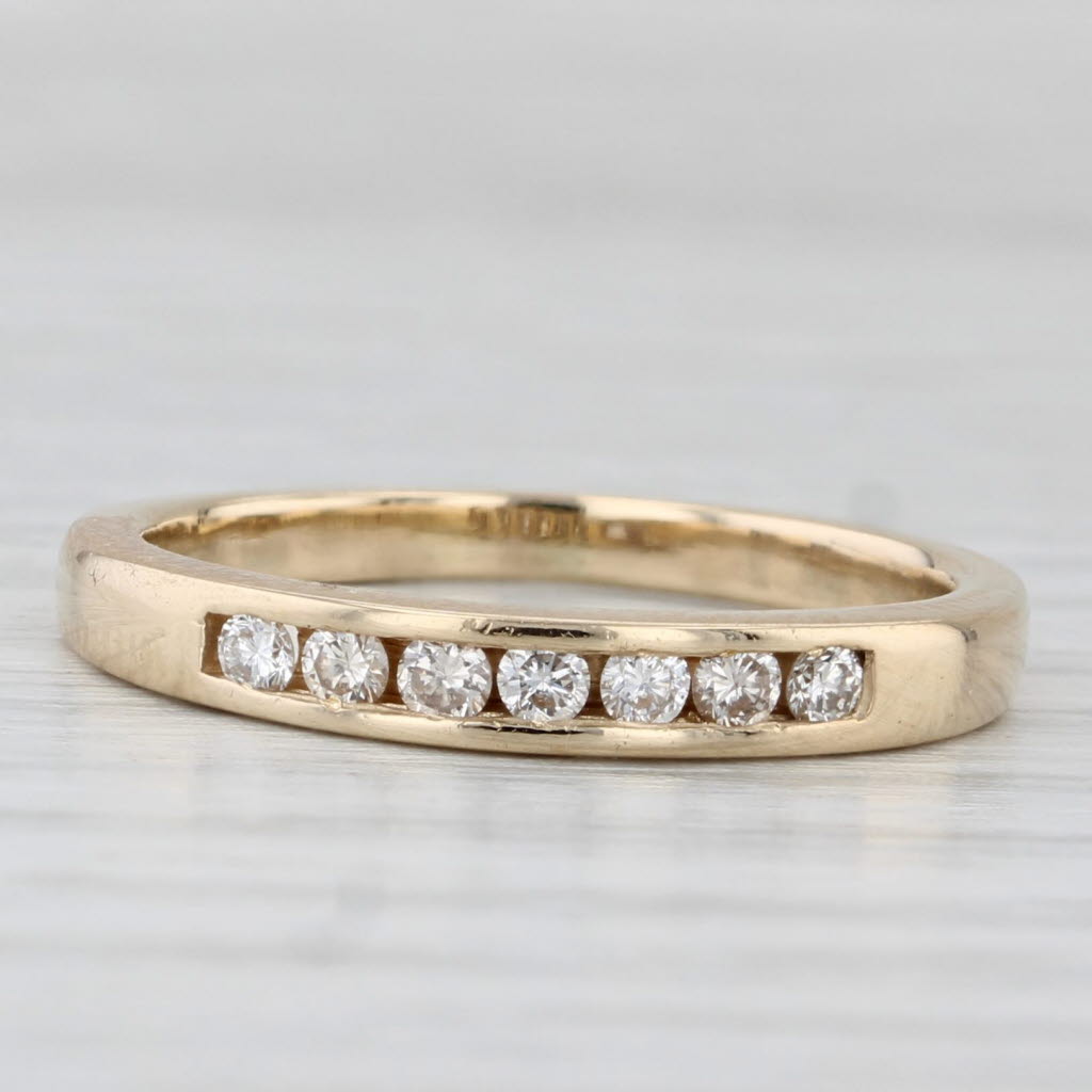 0.20ctw Diamond Wedding Band 14k Yellow Gold Size 6 Stackable Ring
