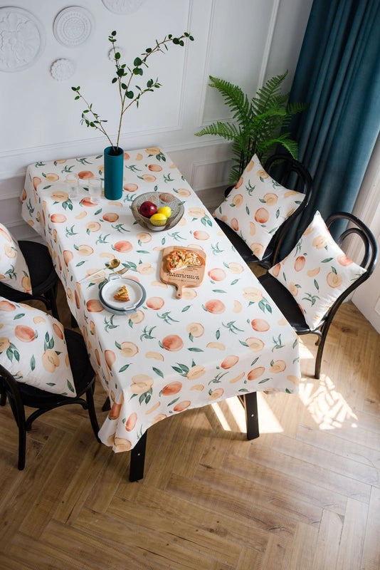 Tablecloth Fabric Waterproof Lemon Printing Small Fresh Yellow  Internet Celebrity Table Mat Coffee Table Tablecloth