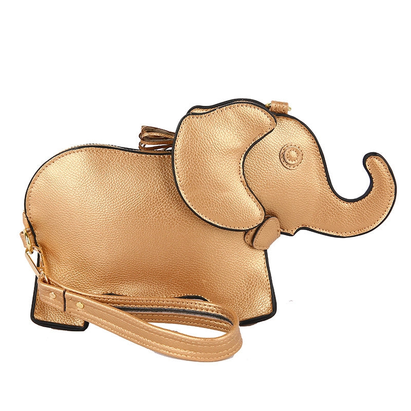 Women's Small Pu Leather Elephant Streetwear Elephant-shaped Zipper Crossbody Bag