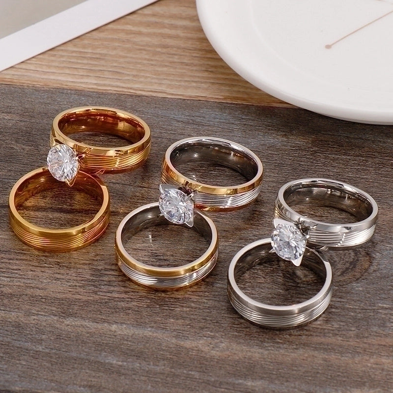 Titanium Steel 18K Gold Plated Fashion Plating Geometric