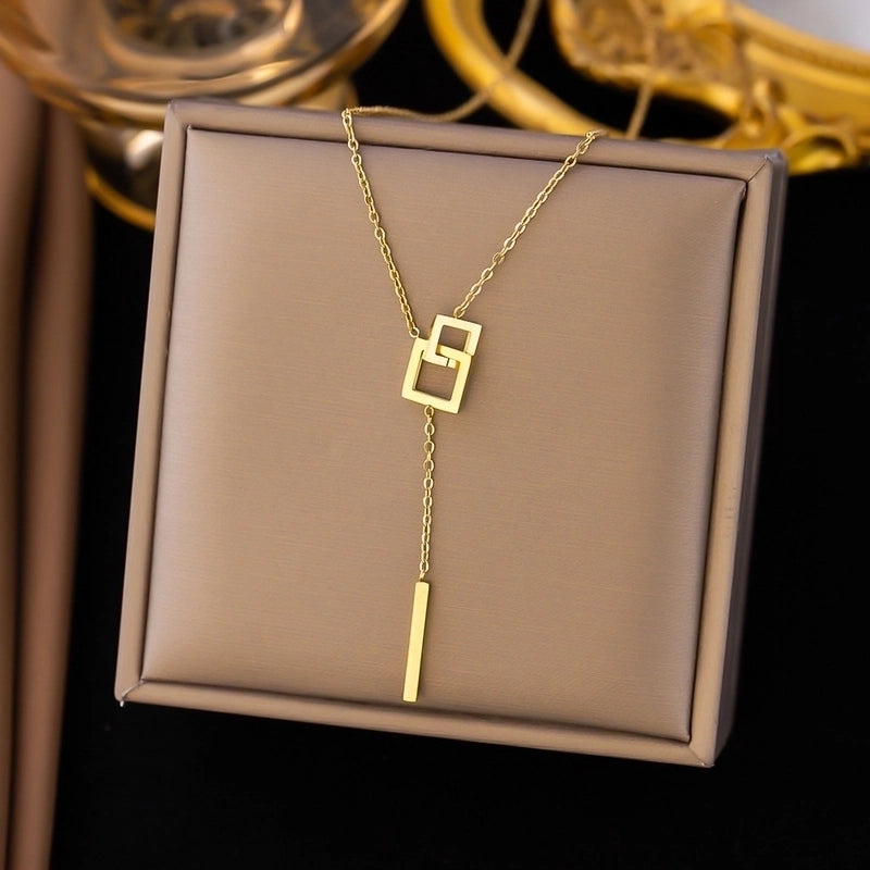Sweet Minimalist IG Style Starfish Heart Shape Bow Knot Titanium Steel Plating Pendant Necklace