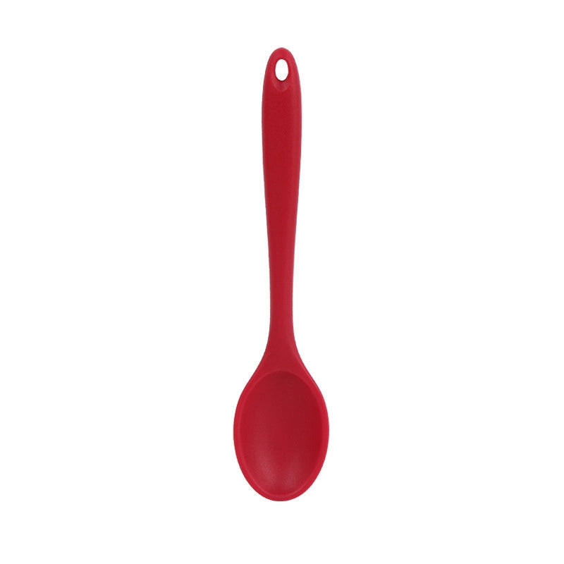 Food Grade Integrated Silicone All-inclusive Small Colander Small Soup Spoon Children Salad Mixing Spoon  In Stock