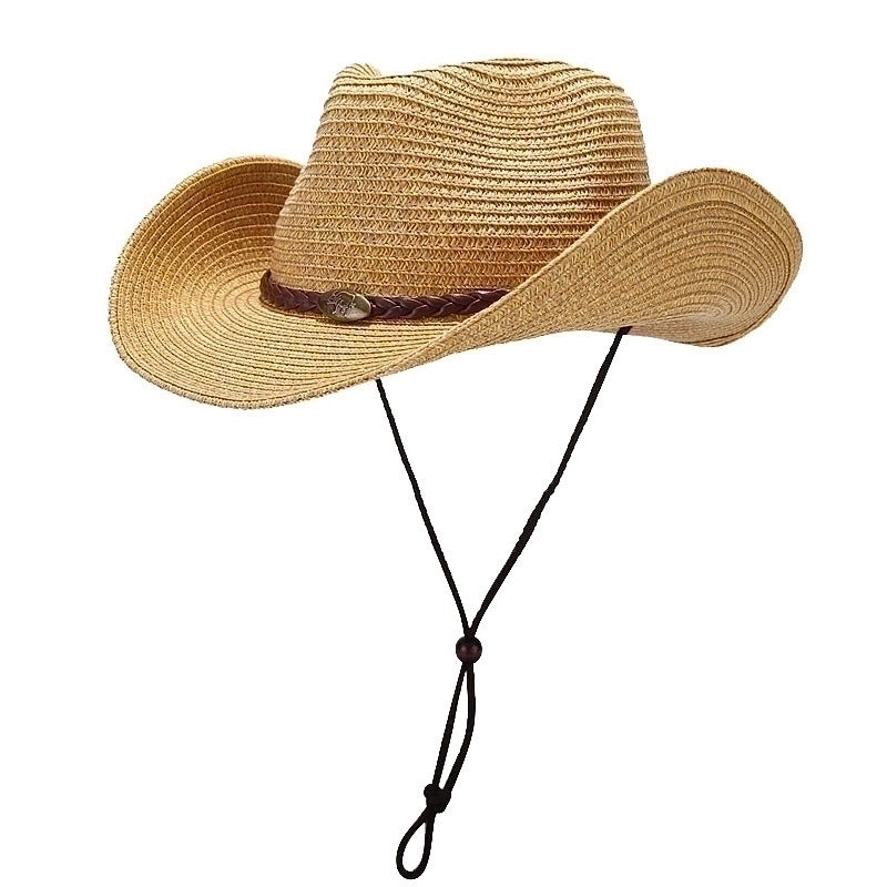Unisex Vacation Stripe Solid Color Straw Hat