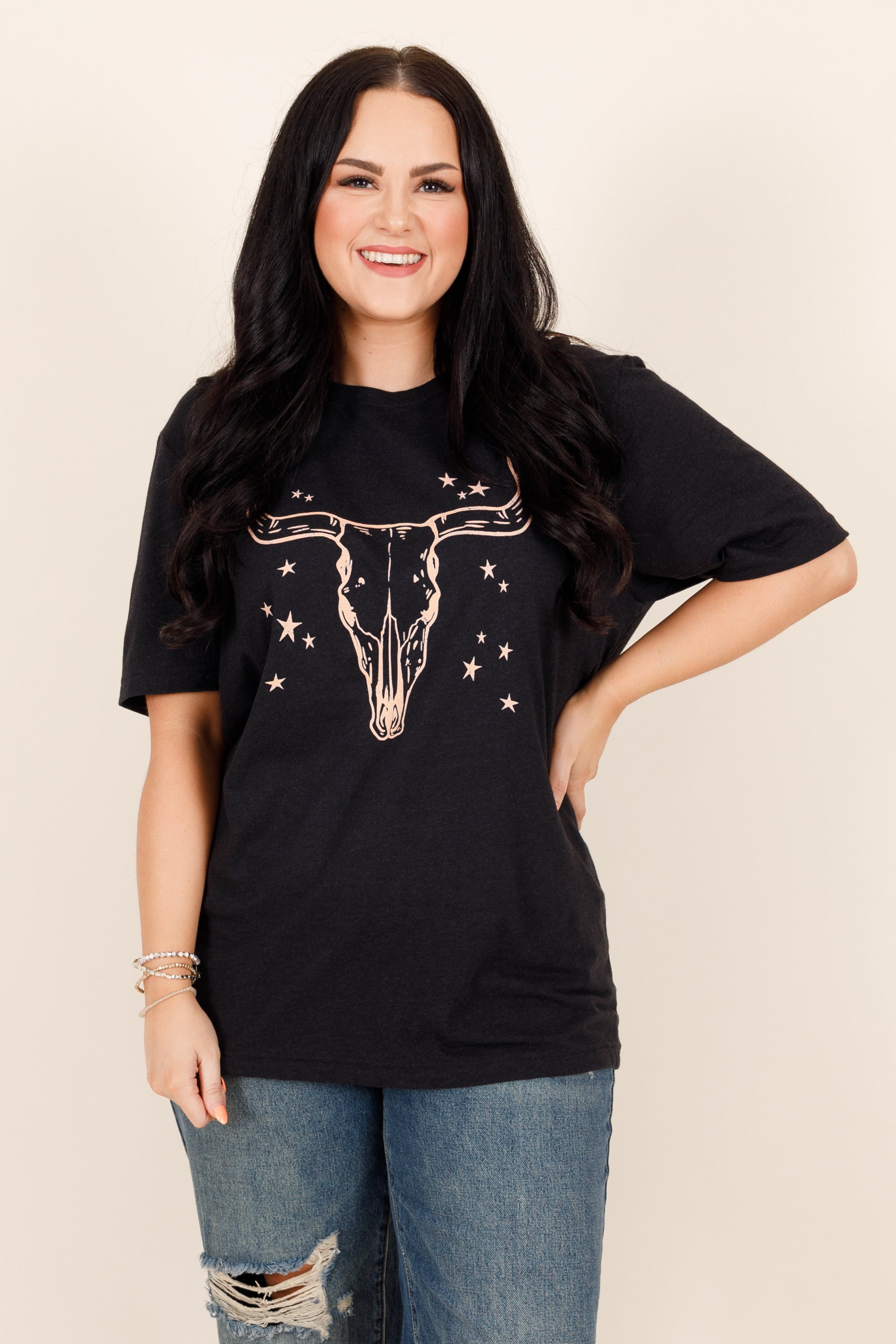 Grab The Bull By The Horns Tee. Black Heather