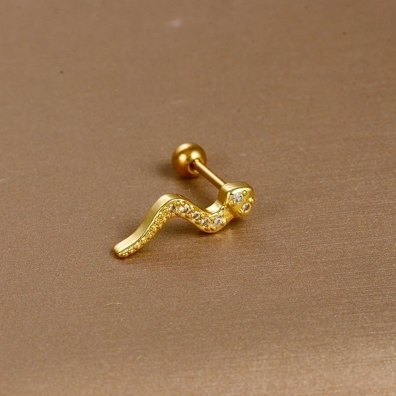 1 Piece Sweet Minimalist Flower Plating Inlay Titanium Steel Zircon Ear Studs