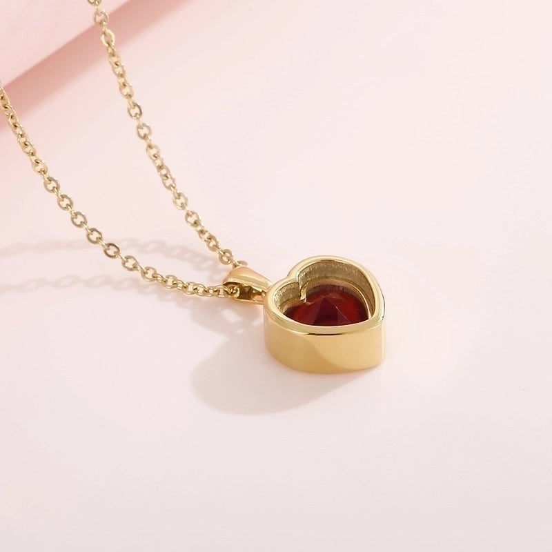 Stainless Steel Titanium Steel 18K Gold Plated Fashion Plating Heart Necklace