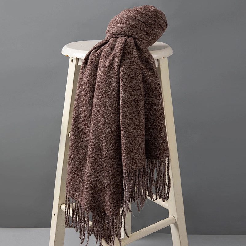 Unisex Minimalist Solid Color Polyester Scarf