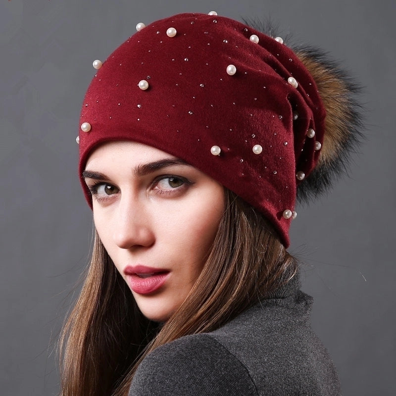 Women's Sweet Minimalist Solid Color Pom Poms Eaveless Beanie Hat