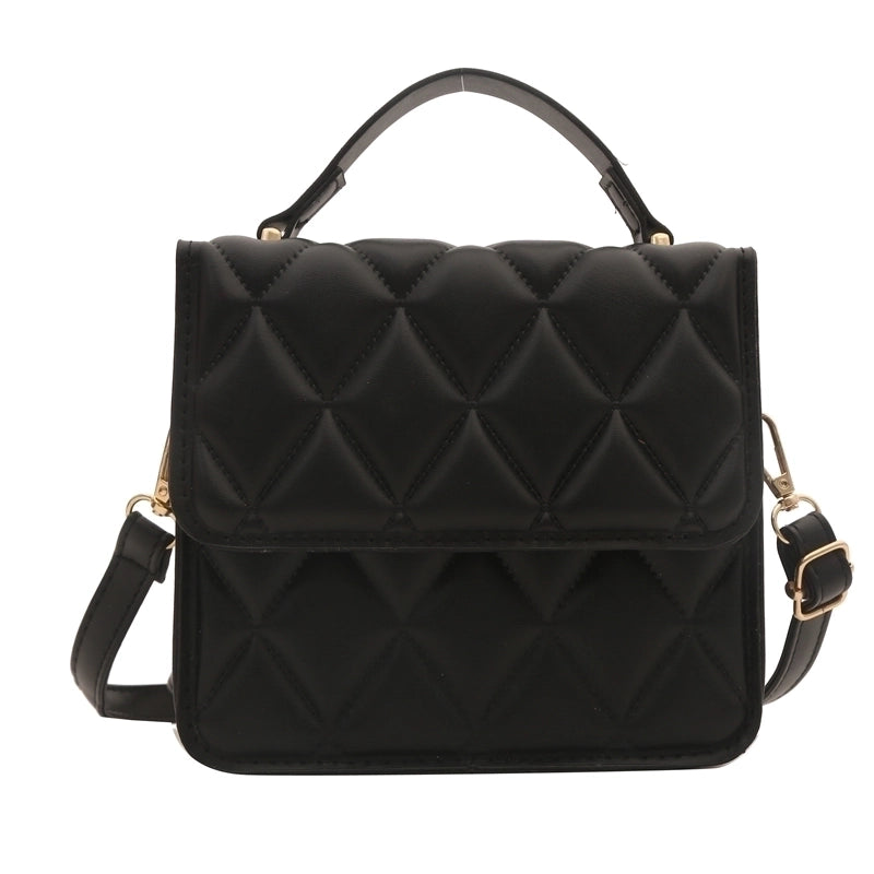 Women's Pu Leather Solid Color Classic Style Flip Cover Handbag