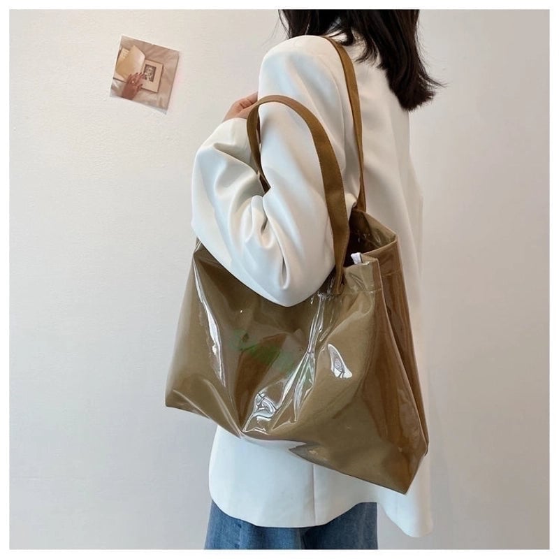 Women's Medium Canvas Letter Classic Style Magnetic Buckle Underarm Bag