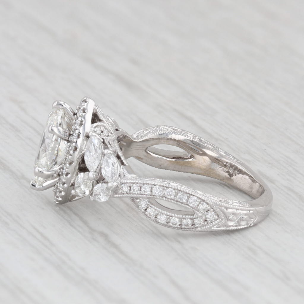 Neil Lane 1.34ctw Marquise Halo Engagement Ring 14k White Gold Size 4.25