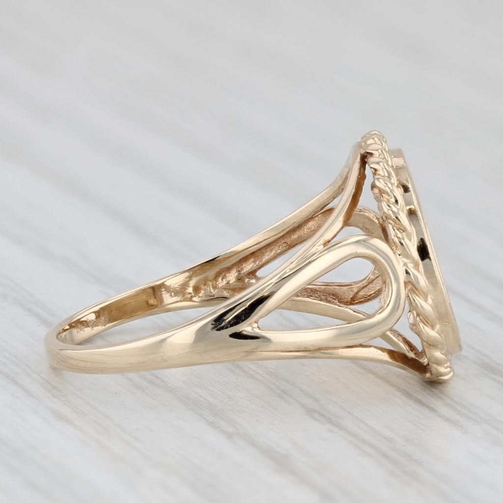 Chinese Panda Coin Copy Ring 10k Yellow Gold Size 6.25