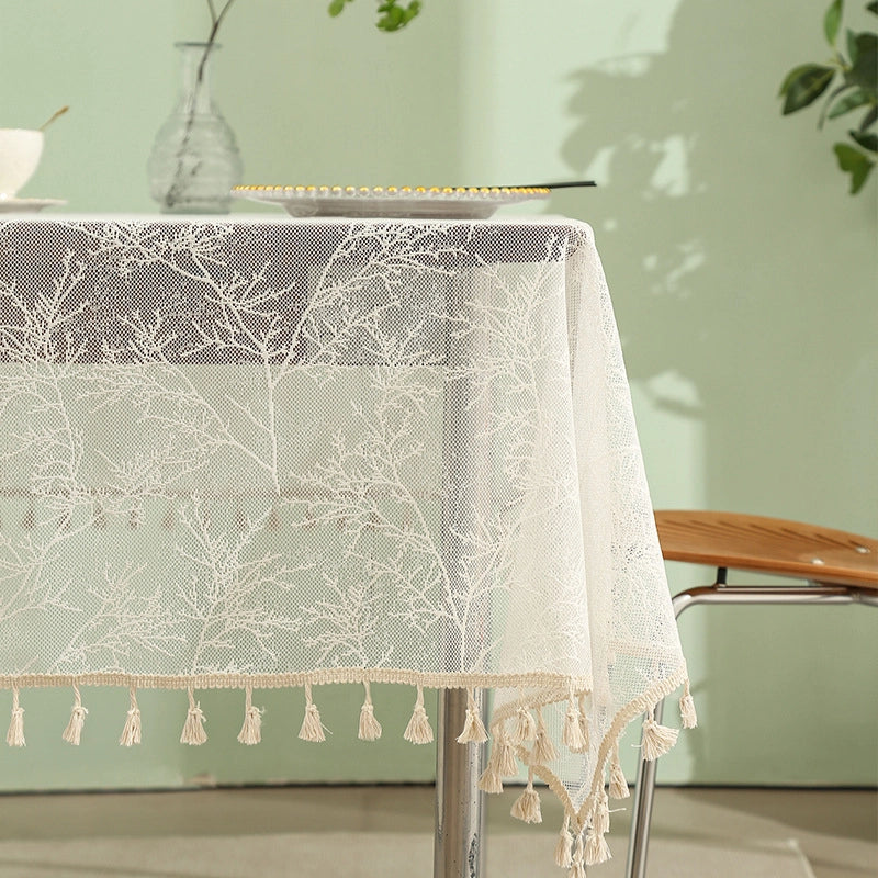 Elegant Plant Lingge Lace Tablecloths
