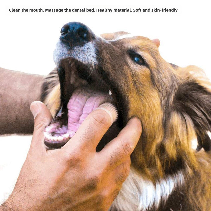 Explosions Dog Toothbrush Pet Finger Set Teeth Cleaning Care Toothbrush Dog Silicone Finger Brushing