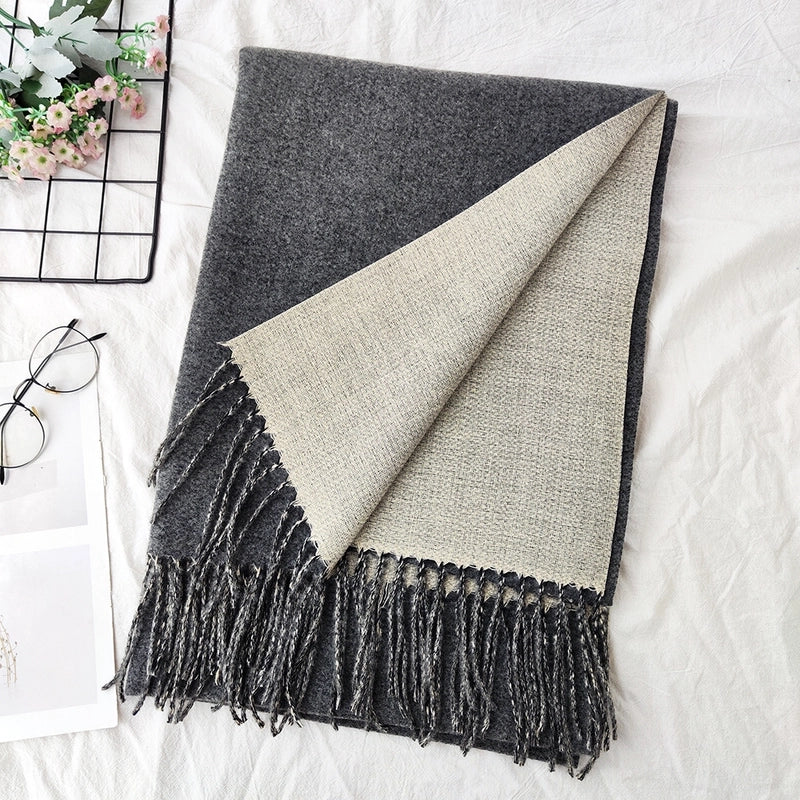 Unisex Sweet Minimalist Solid Color Imitation Cashmere Polyester Scarf