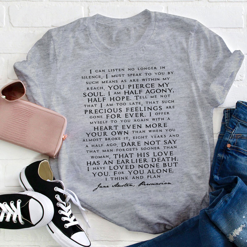 Love Letter Jane Austen Teacher T-Shirt