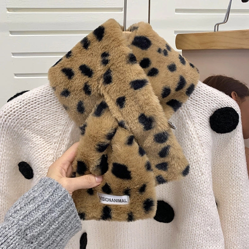 Women's Sweet Solid Color Plush Scarf