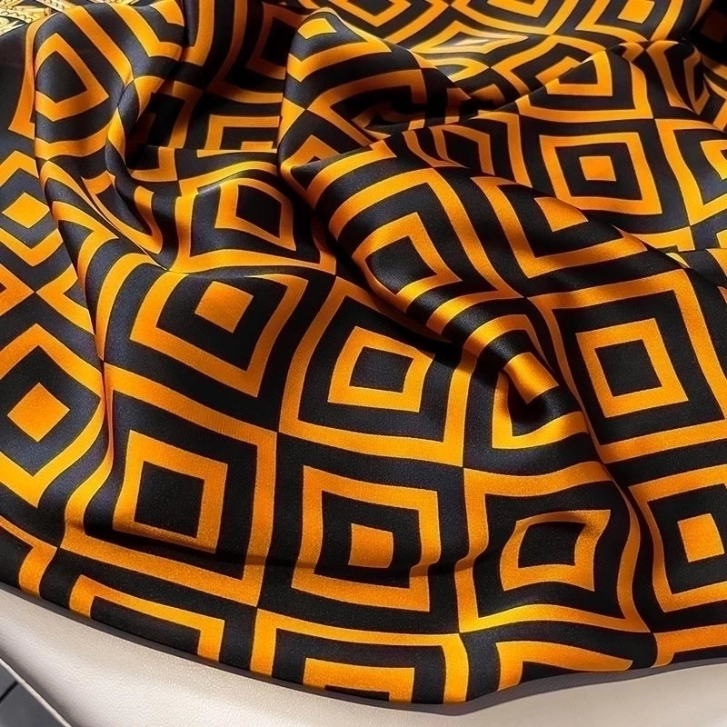 Women's Elegant Geometric Satin Silk Scarf