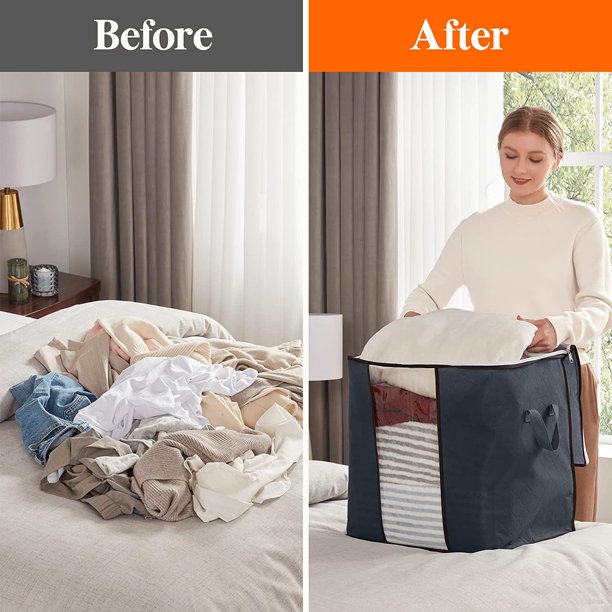 Large Storage Bags Organizer for Clothes. Blankets 5 Packs