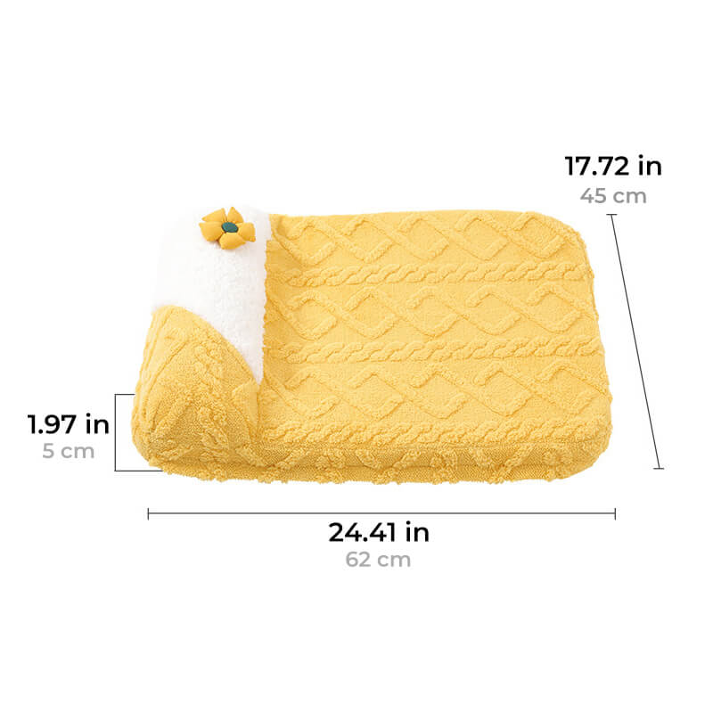 Cheese Cat Bed Fleece Jacquard Comfortable Dog Bed