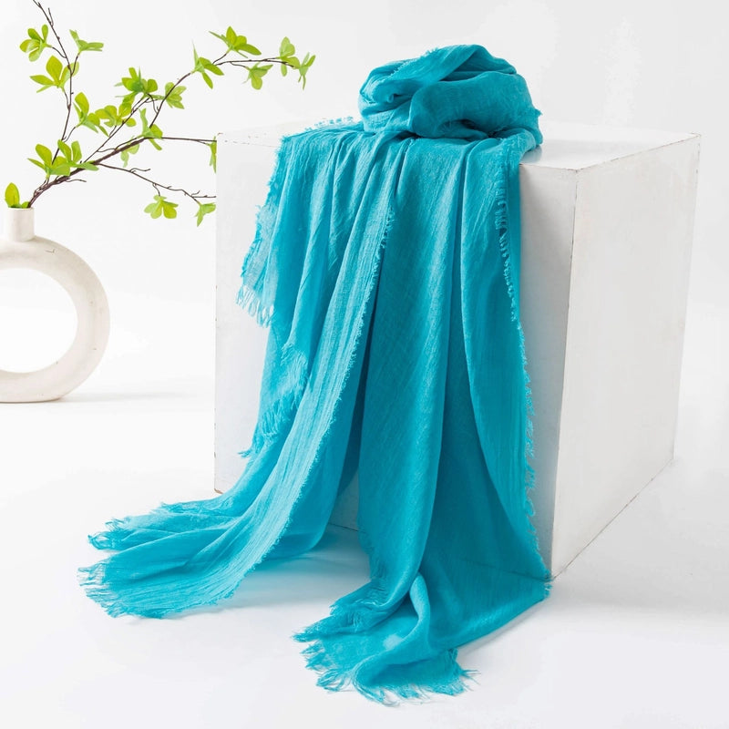 Women's Minimalist Solid Color Polyester Silk Scarf