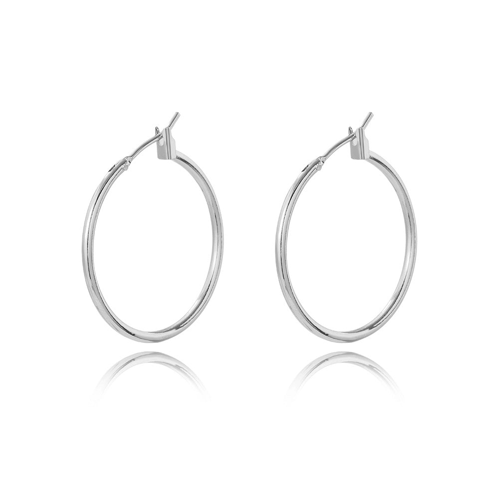 Round Geometric Copper Electroplating Earrings