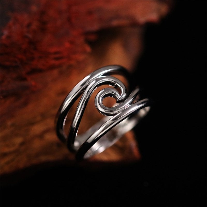 🔥Promotion 49% OFF- 🌊Silver Waves Ring - ''Happiness Comes In Waves''💖