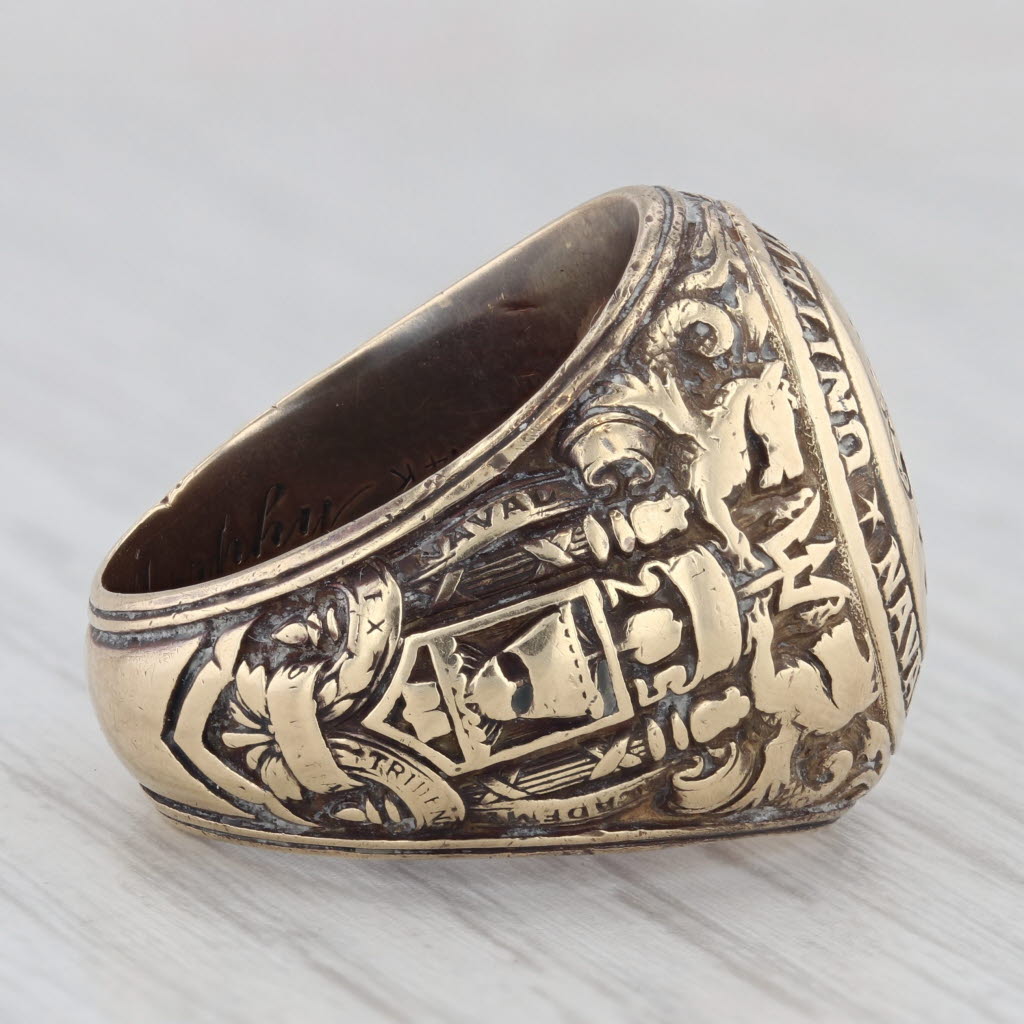United States Naval Academy 1950 Class Ring 14k Gold Engraved Military USNA
