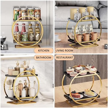 2 Tier Metal Perfume Skincare Cosmetics Organizer Rack