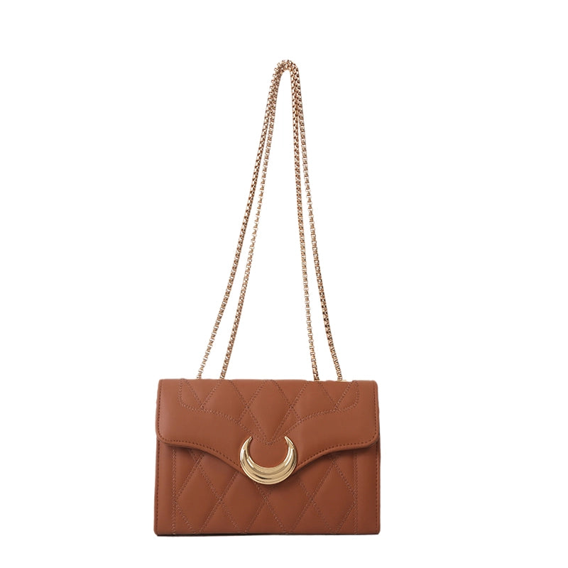 Women's All Seasons Pu Leather Solid Color Classic Style Square Magnetic Buckle Shoulder Bag