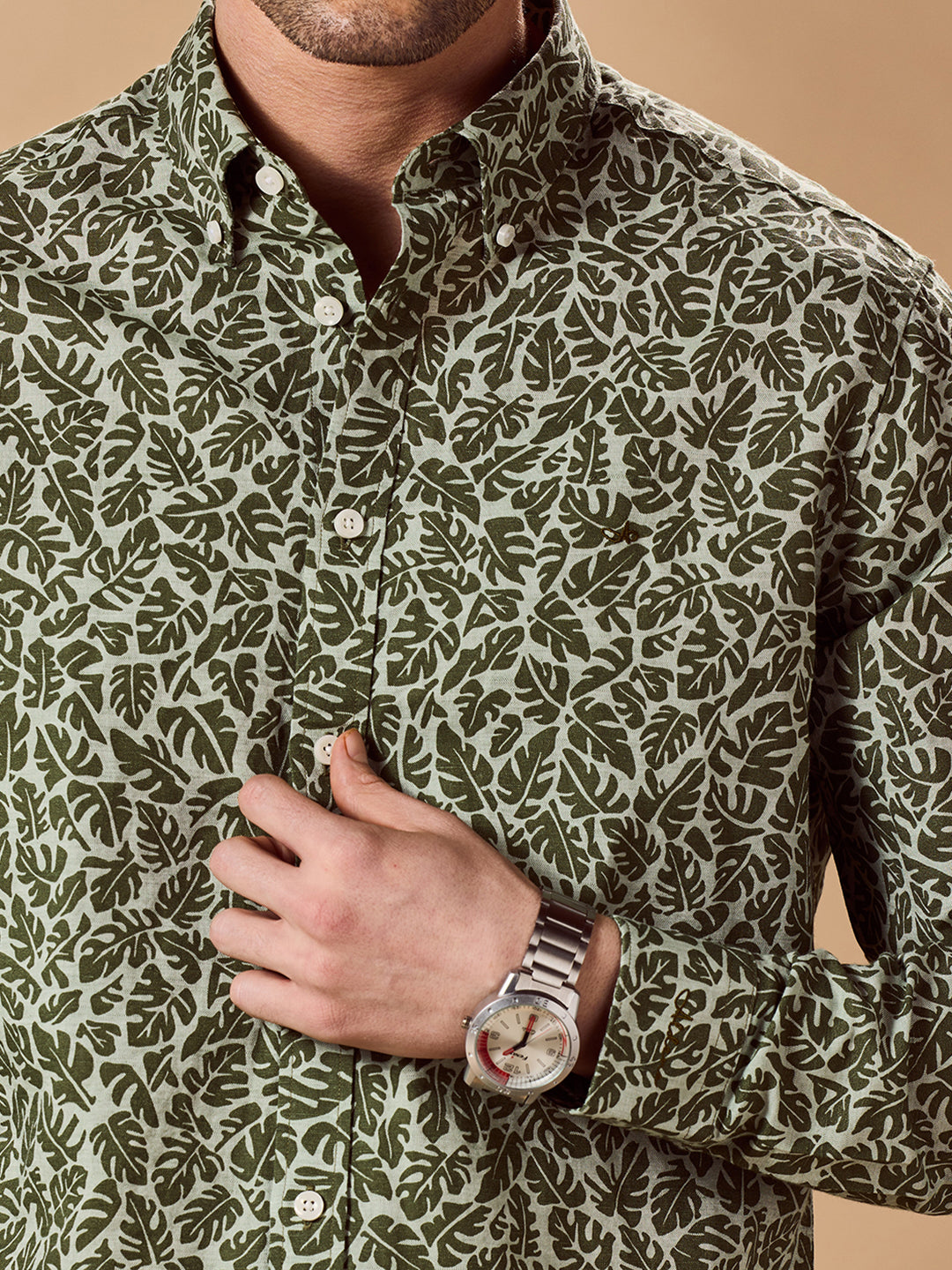 Men Green Casual Shirt (COVE)