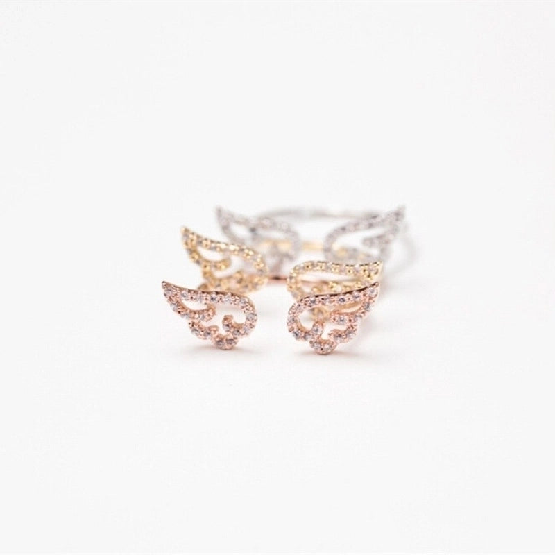 Minimalist Solid Color Copper Plating Inlay Artificial Diamond Rings 1 Piece