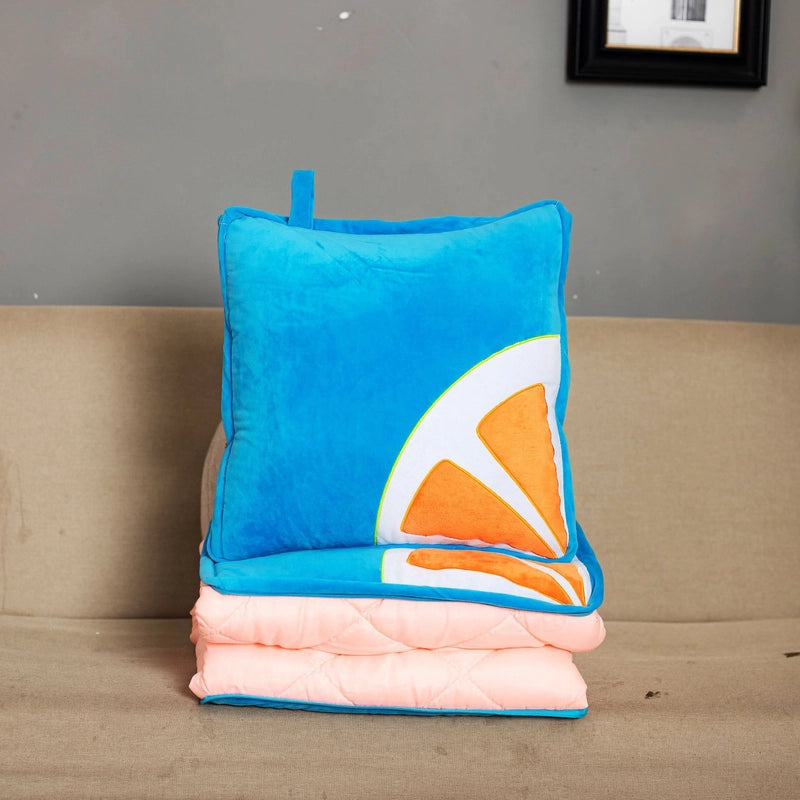 Pillow And Quilt Dual-Use Office Nap Small Pillow Car Back Seat Cushion Air Conditioning Blanket Folding Blanket Printed