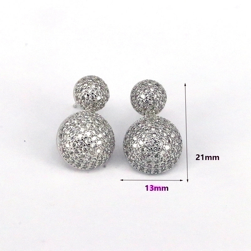 1 Pair Ig Style Minimalist Round Water Droplets Heart Shape Plating Inlay Copper Zircon 18k Gold Plated Silver Plated Ear Studs