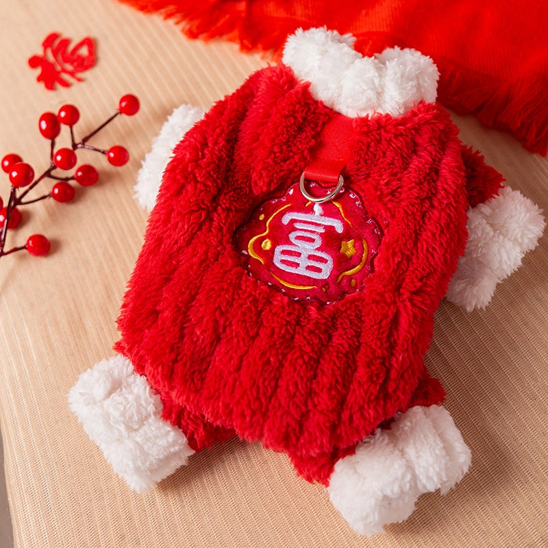 Cute Flannel Animal Solid Color Pet Clothing