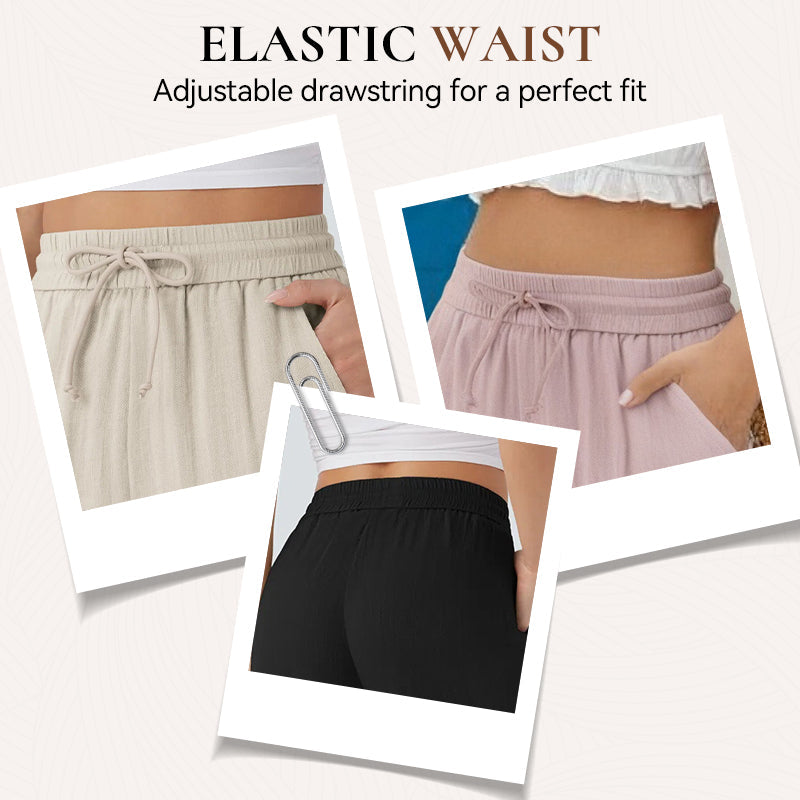 🔥LAST DAY SALE - 49% OFF🎁Lightweight Summer Linen Pants Solid Color Drawstring Casual Pants - Breathable & Skin-Friendly